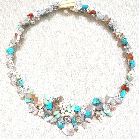 Elegant Hand Crafted 18" Multicolor Coastal Beaded Necklace - Picture 9 of 9